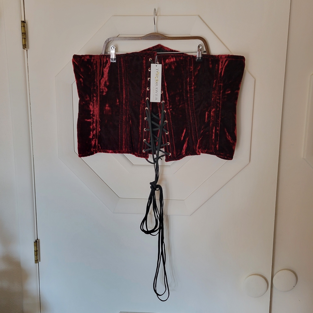 Daisy Corset Rich Velvet Burgundy 6x (US 4/5X) - Picture 3 of 8